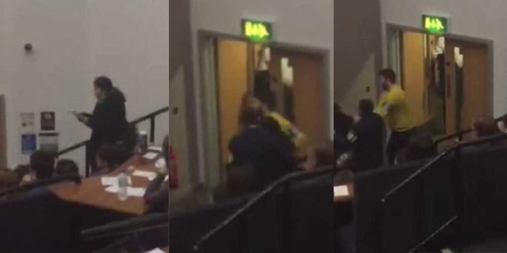 Sanaz Rajid protests and is ejected