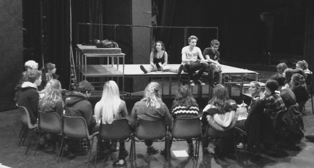 A cast read through of a recent production of "Mermaid"