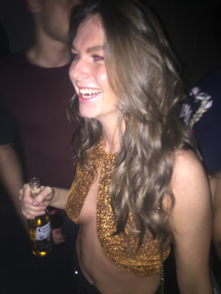 Swankiest top of the night - bit chilly though