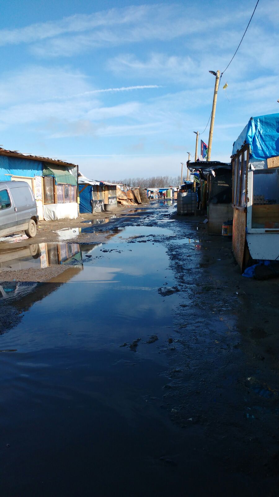 The camp's 'high street' lined with shops and restaurants 