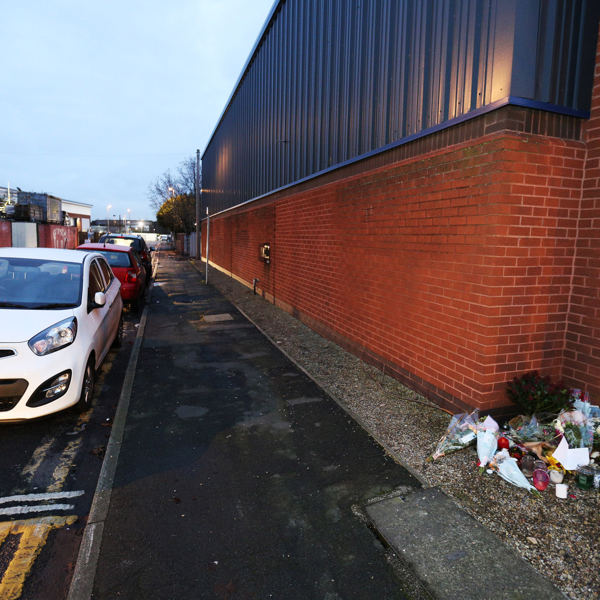 Flowers laid as tribute in the Springwell Road area of Leeds where sex worker Daria Pionko was murdered: her killer Lewis Pierre, 24, will be sentenced today. See Ross Parry story RPYMURDER :