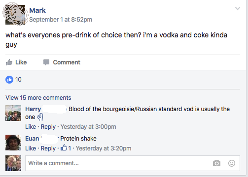 Mark predrink of choice