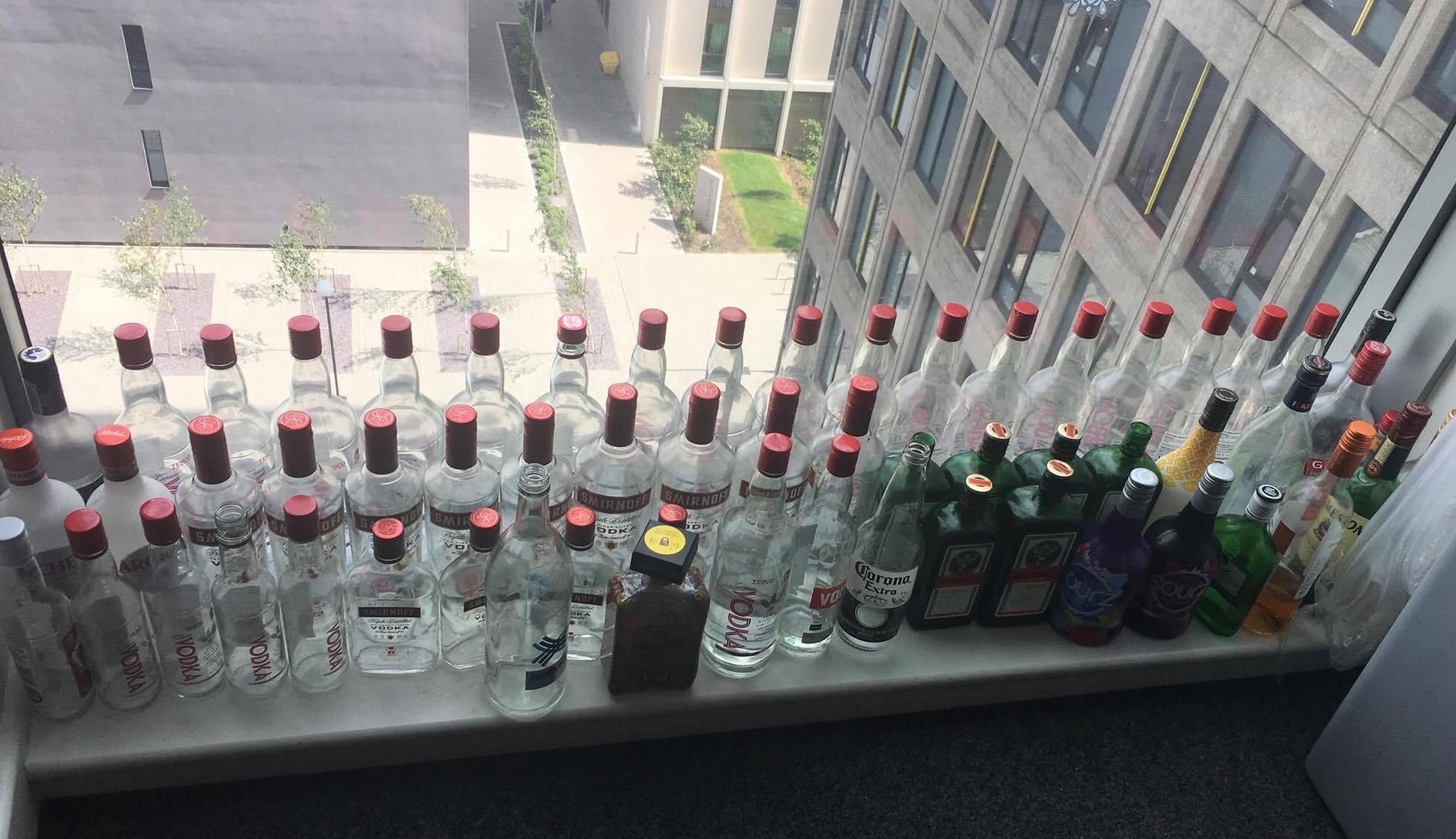 When your flat's bottle collection becomes your proudest achievement.