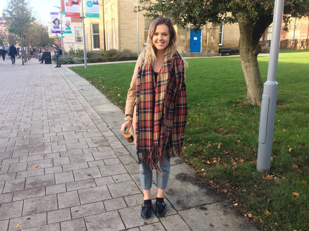 Image may contain: Tartan, Plaid, Person, People, Human