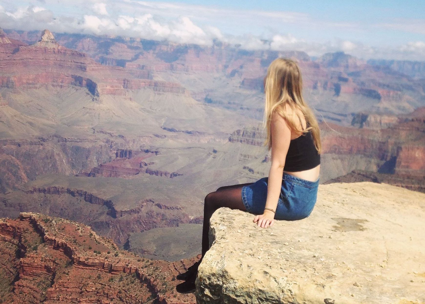 Image may contain: Valley, Outdoors, Nature, Mountain, Canyon, Woman, Girl, Female, Blonde, Person, People, Human