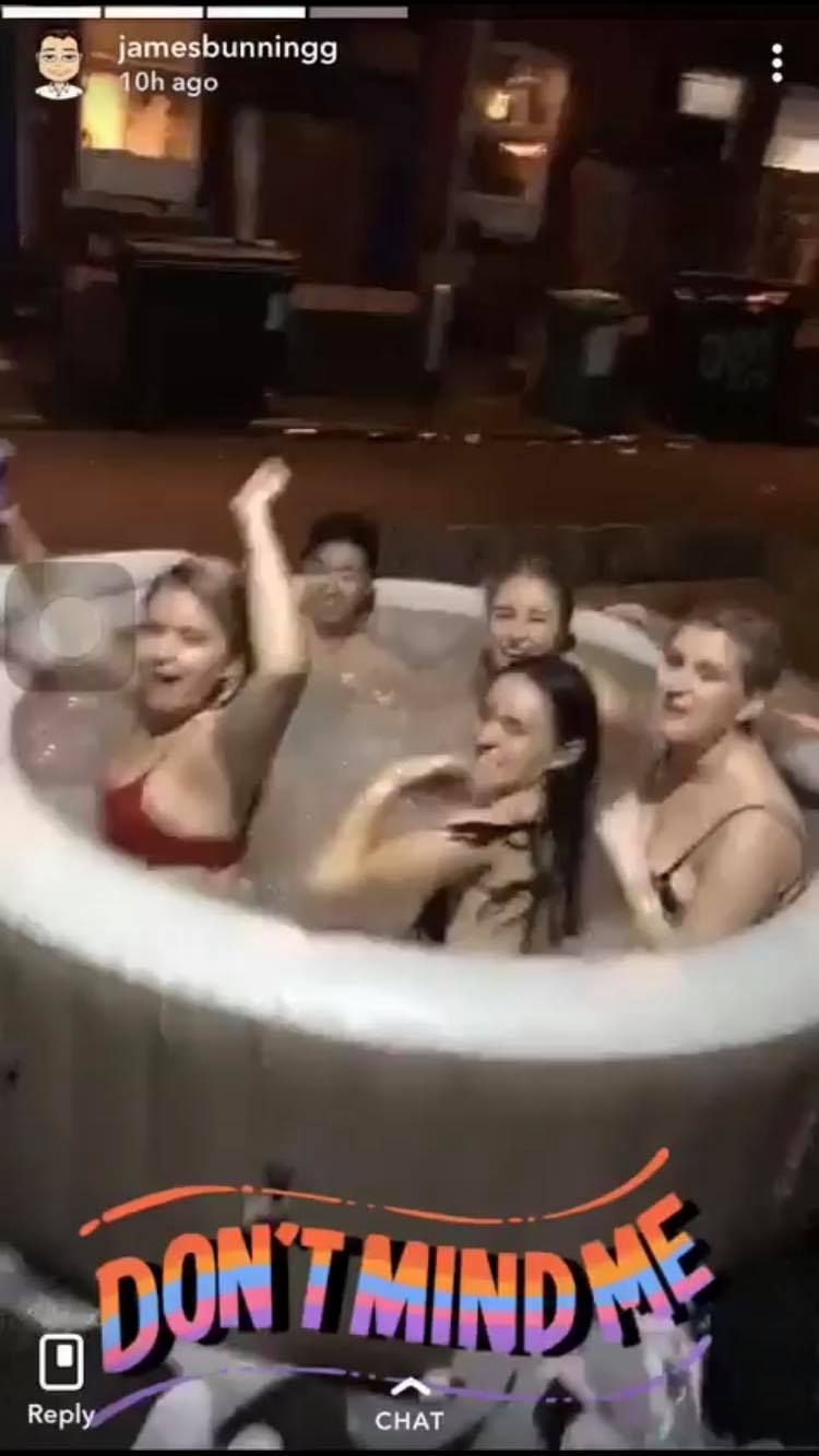 Image may contain: Hot Tub, Jacuzzi, Person, Human, Tub