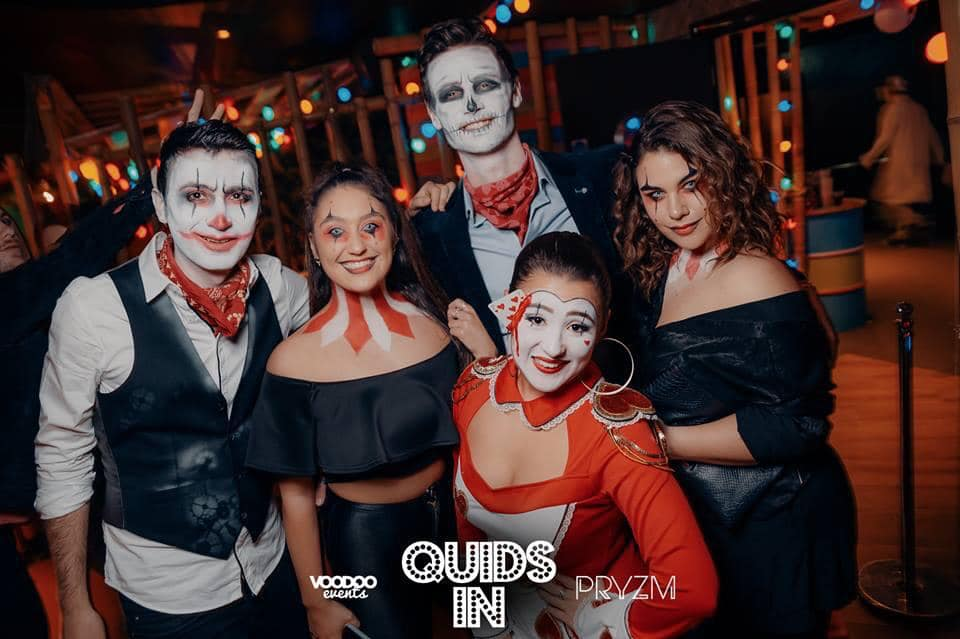 Image may contain: People, Halloween, Party, Night Club, Club, Person, Human