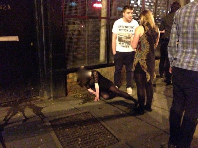 Stomach lining: gone. Dignity: gone. Dress: ruined (the upside of this tragic end to Mad Monday)