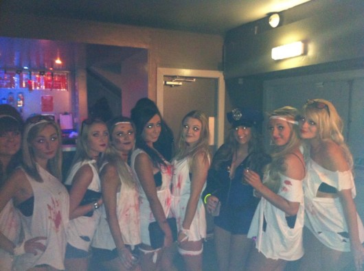 Even though it's Halloween there's still cops keeping all the zombies in check