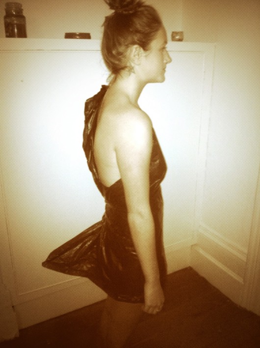 Step three: poke out the back of the bin bag to create the thing tail