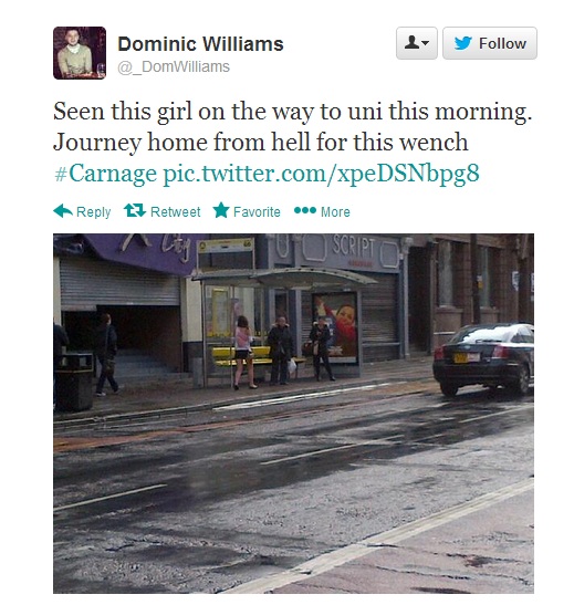 It's been a messy night when you're getting the bus home outside a strip club,
