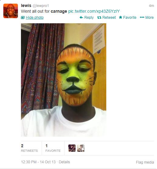 Anybody end up with an orange face from this tiger?