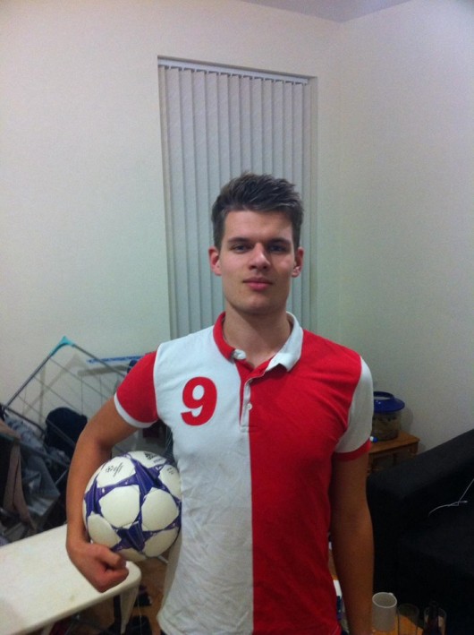 Our Polish number 9 with the match ball