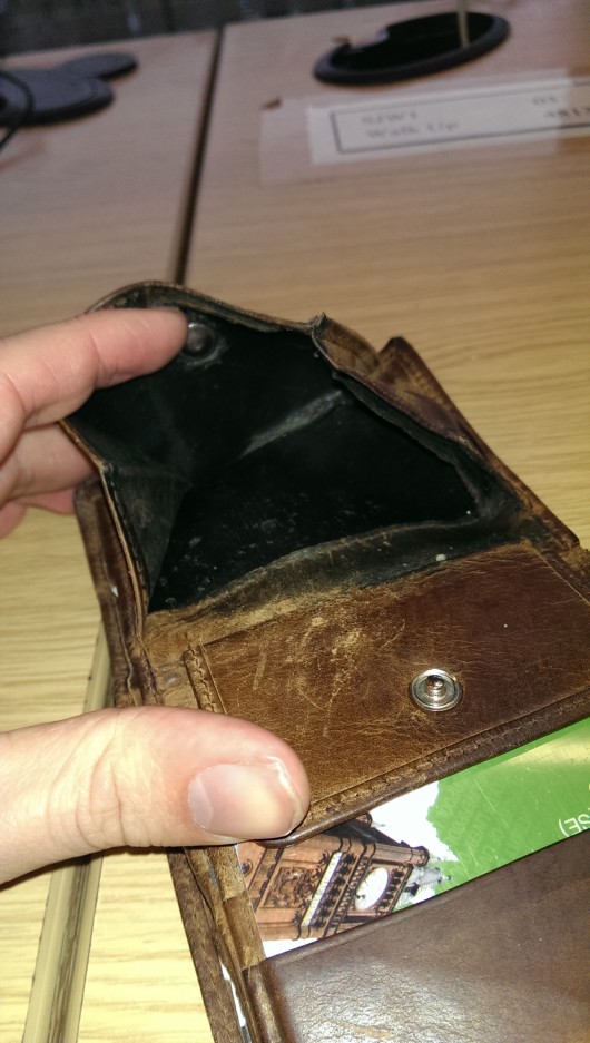 Just got to make sure the fiver is in there first.