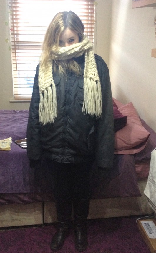 6ft 3 house mate's puffa coat perfect for a 5 ft 3 bod