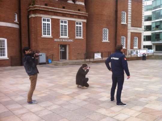 Behind the scenes at Saturday's filming