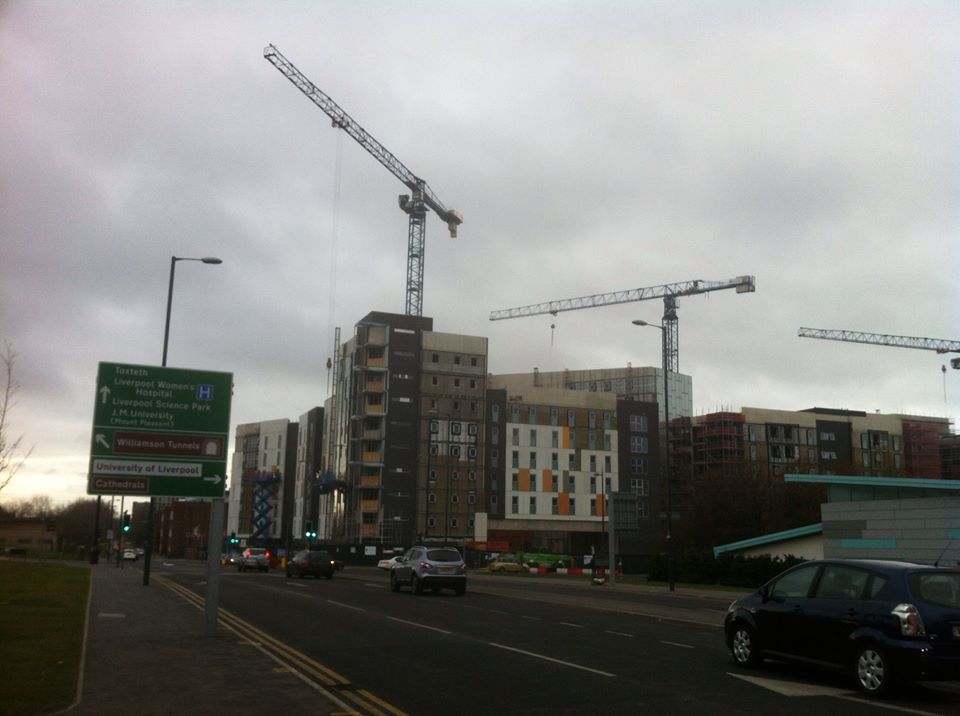 Scaffolding is commonplace at Liverpool University