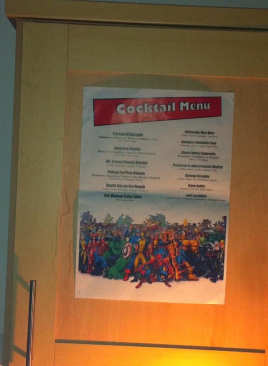 They had a themed menu and everything