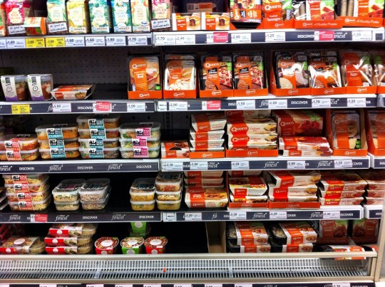Tesco's entire vegetarian section. Oh, and Quorn isn't vegan.