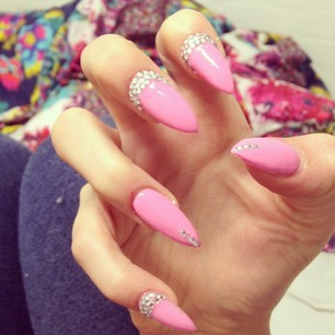 Pretty in pink but maybe not the best manicure for typing