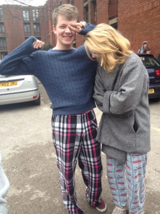 Trying to pull off pyjamas in public