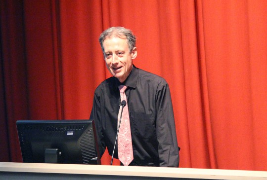 Peter Tatchell in the Eleanor Rathbone Lecture Theatre