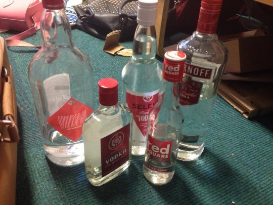 Not the usual mixer at these initiations- "Vodka and Tabasco sauce please".