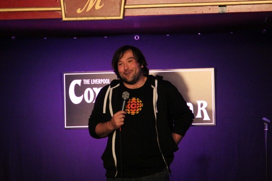 Comedian Peter White doing his thing.