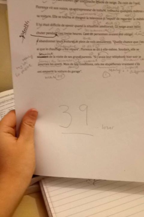 What the essay marks may have looked like without unauthorised materials