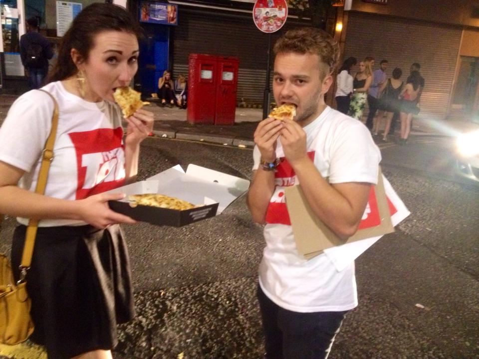 and pizza