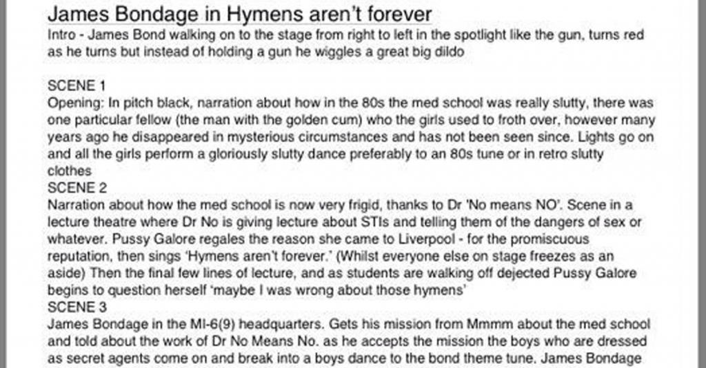 The uni's reaction to the controversial Smoker script was condemned