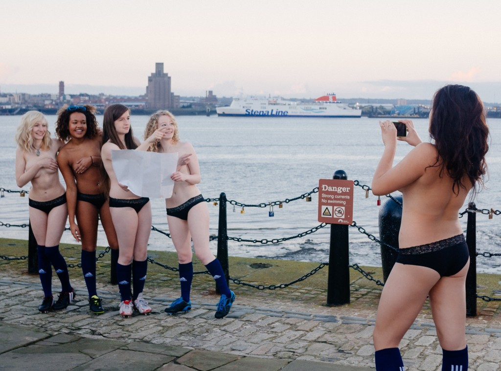 In action: the shoot got a bit nippy at times