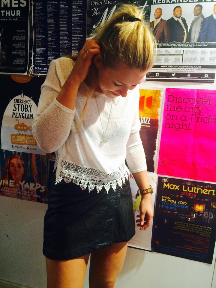 Black high waisted A-line vintage mini skirt – only £25 for genuine leather