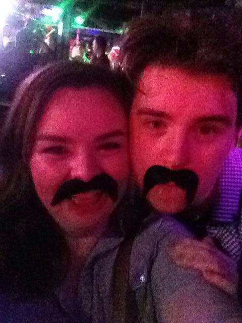 Where else can you wearing a fake moustache?