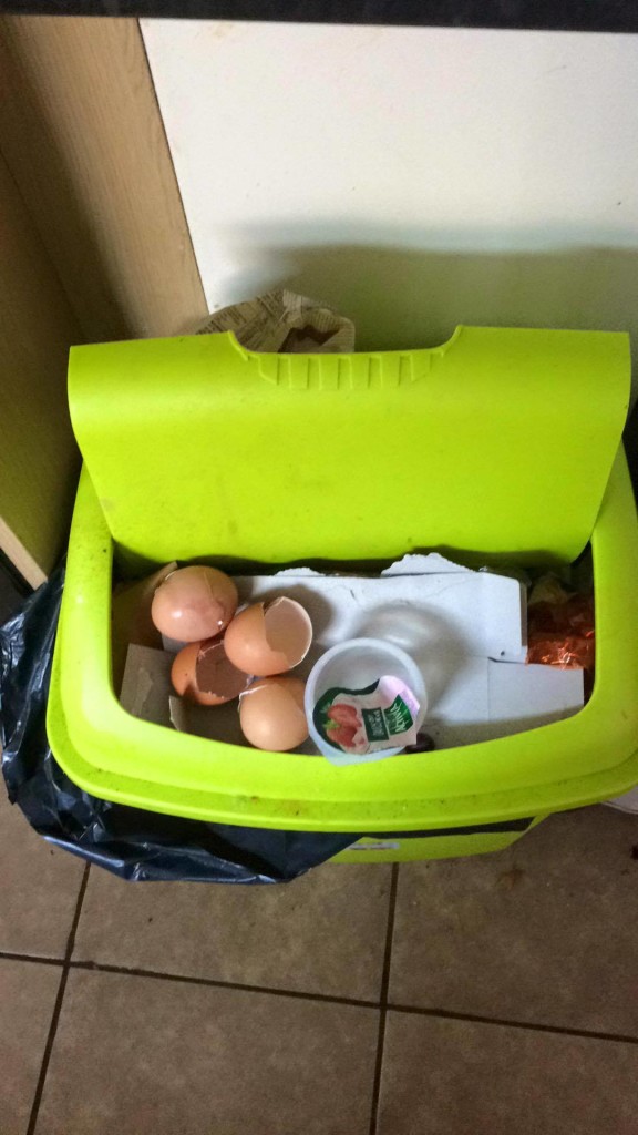 overflowing bin