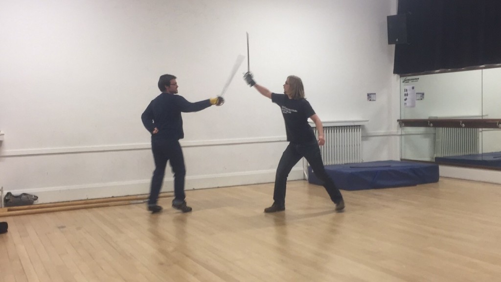 Sword fighting reenactment