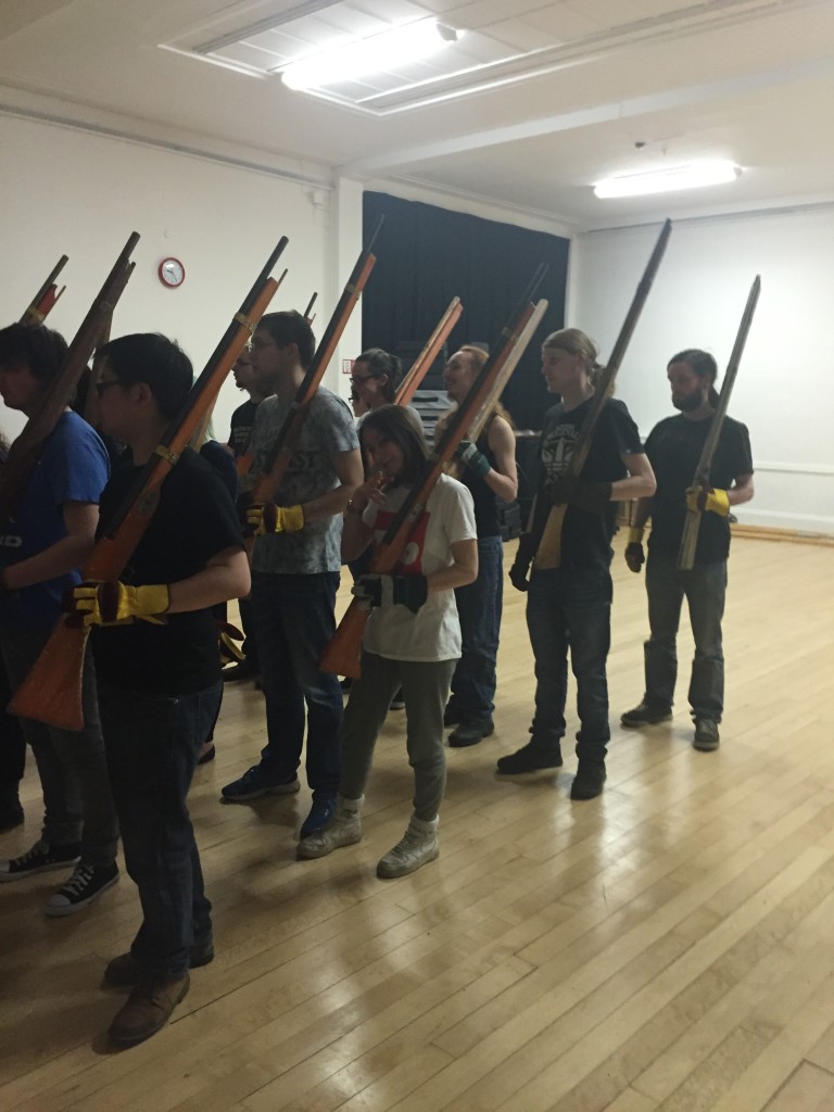reenactment tab tries muskets guns war