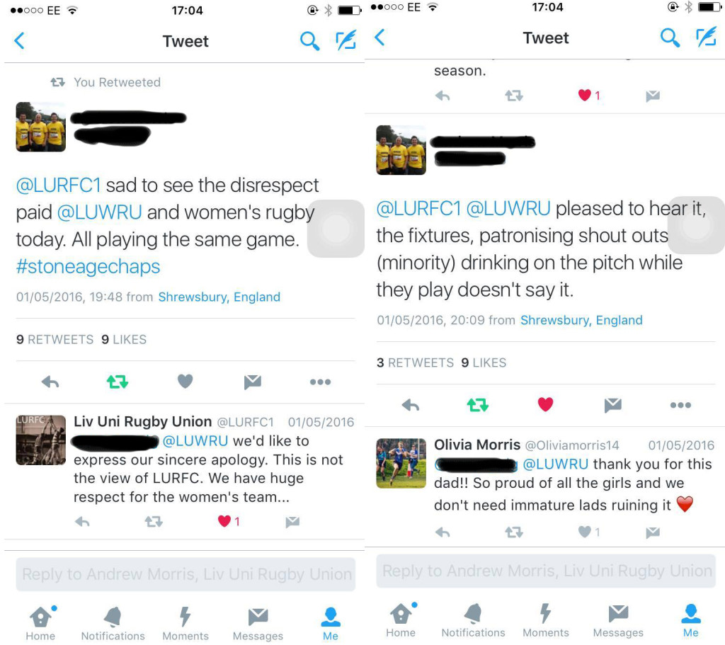 Rugby twitter screenshots