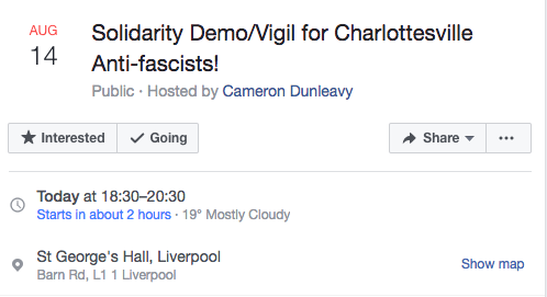 Event details on the Facebook page