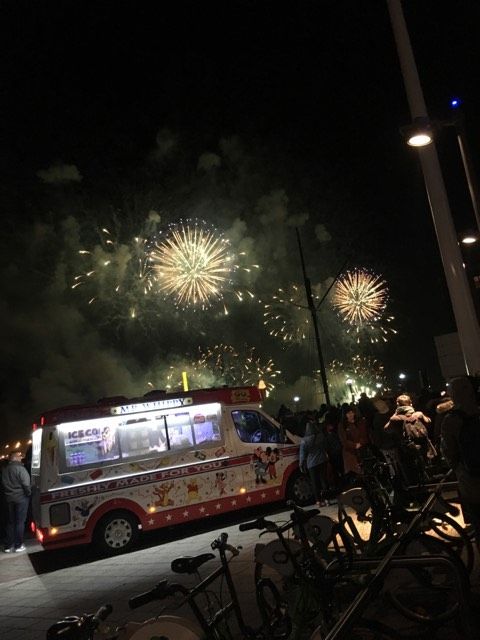 Image may contain: Van, Car, Outdoors, Transportation, Night, Fireworks