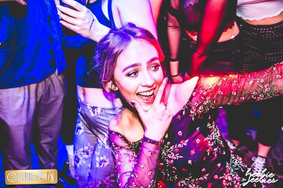 Image may contain: Corset, Clothing, Night Life, Night Club, Club, Light, Glitter, Person, People, Human