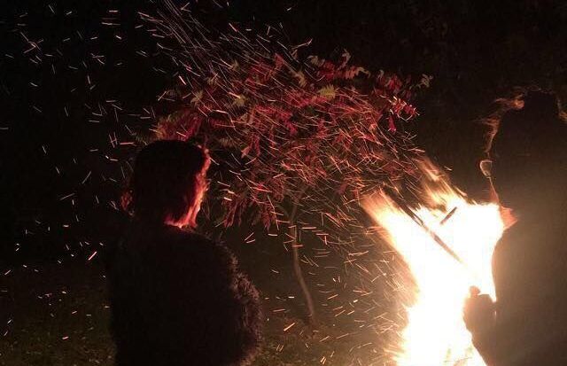 Image may contain: Outdoors, Night, Fireworks