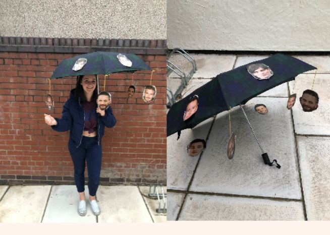 Image may contain: Umbrella, Canopy, Person, People, Human