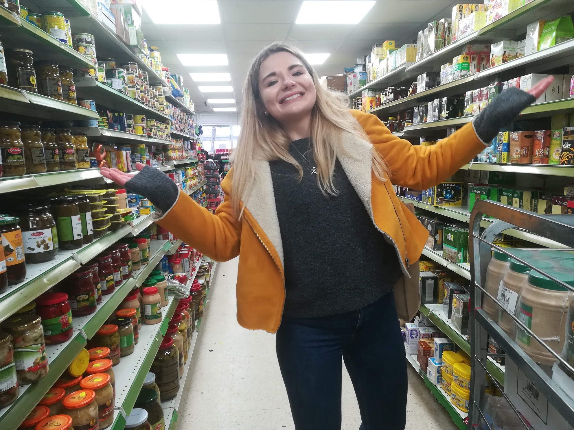 Image may contain: Person, Human, Shelf, Supermarket, Market, Shop, Grocery Store