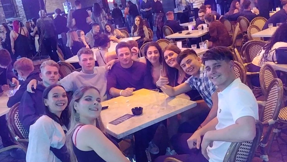 Image may contain: Woman, Girl, Crowd, People, Indoors, Selfie, Portrait, Photo, Photography, Dish, Female, Smile, Dining Table, Clothing, Apparel, Tabletop, Party, Food, Meal, Table, Head, Restaurant, Person, Human, Face, Furniture, Chair