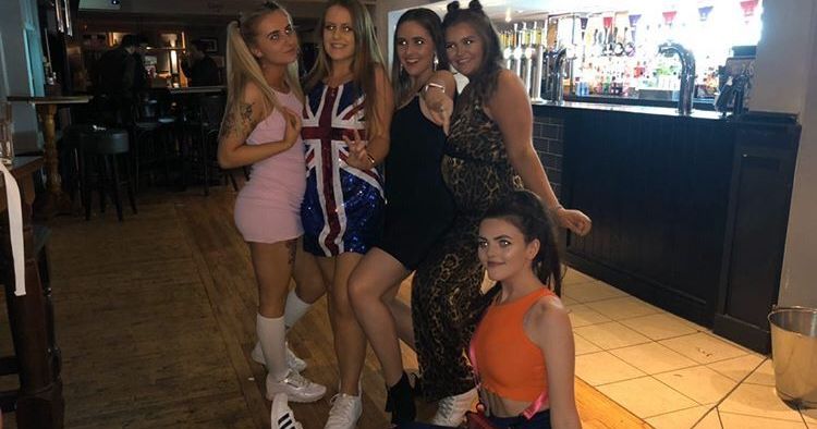 Image may contain: People, Skirt, Shorts, Costume, Kid, Girl, Blonde, Teen, Child, Woman, Night Club, Night Life, Pants, Club, Female, Human, Person, Apparel, Clothing