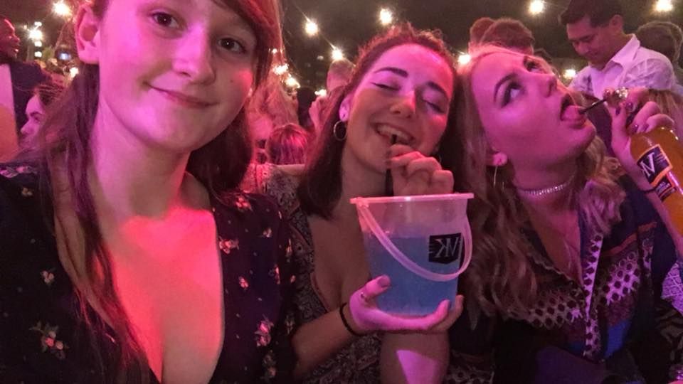 Image may contain: Lighting, Girl, People, Portrait, Photo, Photography, Purple, Head, Smile, Female, Night Life, Party, Face, Human, Person