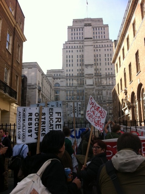 Protesters outside Senate House