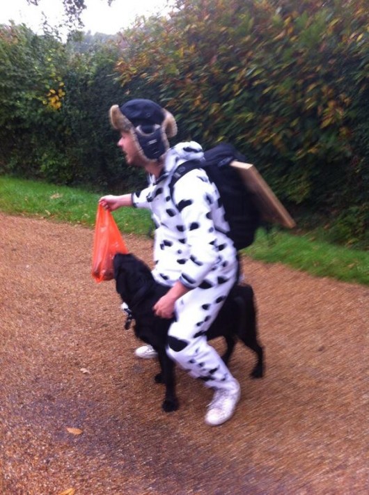 riding a dog