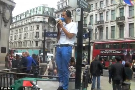 Mr Shine, 46, at Oxford Circus